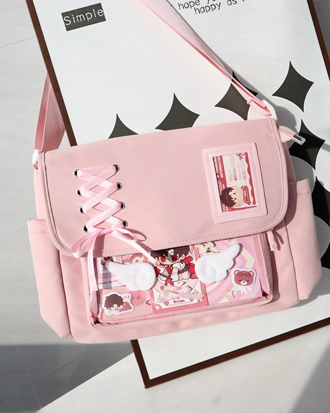 GyaruLab Lace-Up Clear Window Ita Kawaii Bag - GyaruLab