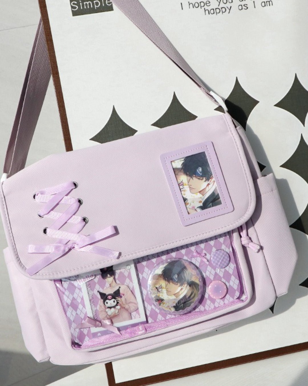 GyaruLab Lace-Up Clear Window Ita Kawaii Bag - GyaruLab