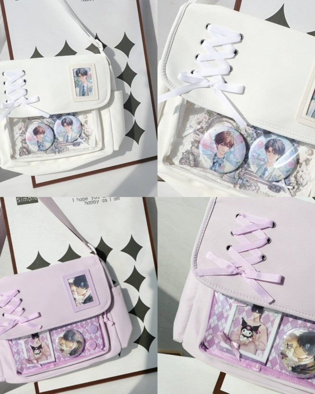GyaruLab Lace-Up Clear Window Ita Kawaii Bag - GyaruLab