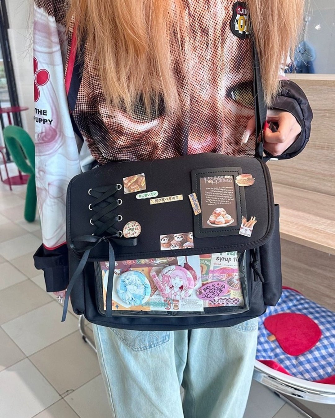 GyaruLab Lace-Up Clear Window Ita Kawaii Bag - GyaruLab