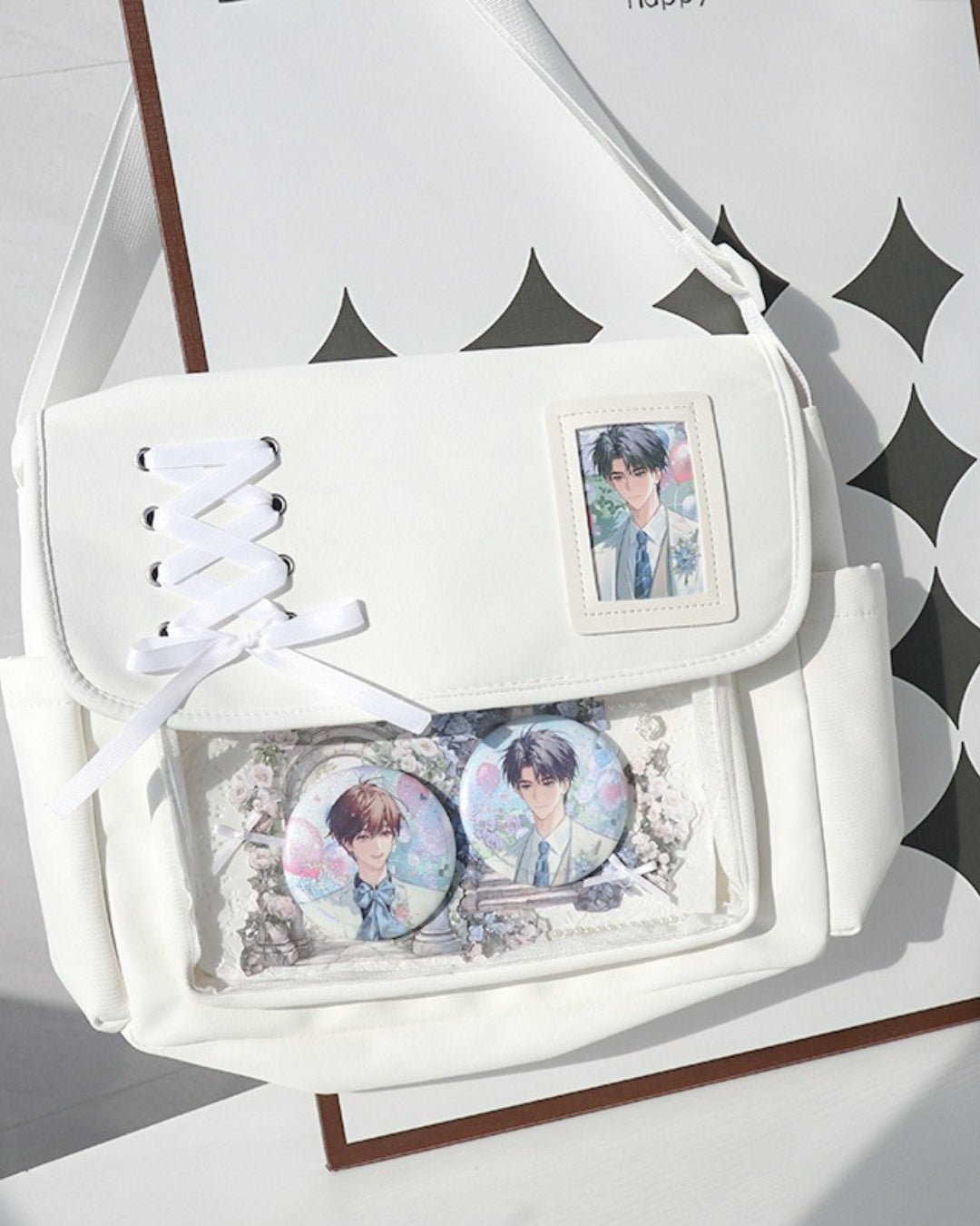 GyaruLab Lace-Up Clear Window Ita Kawaii Bag - GyaruLab