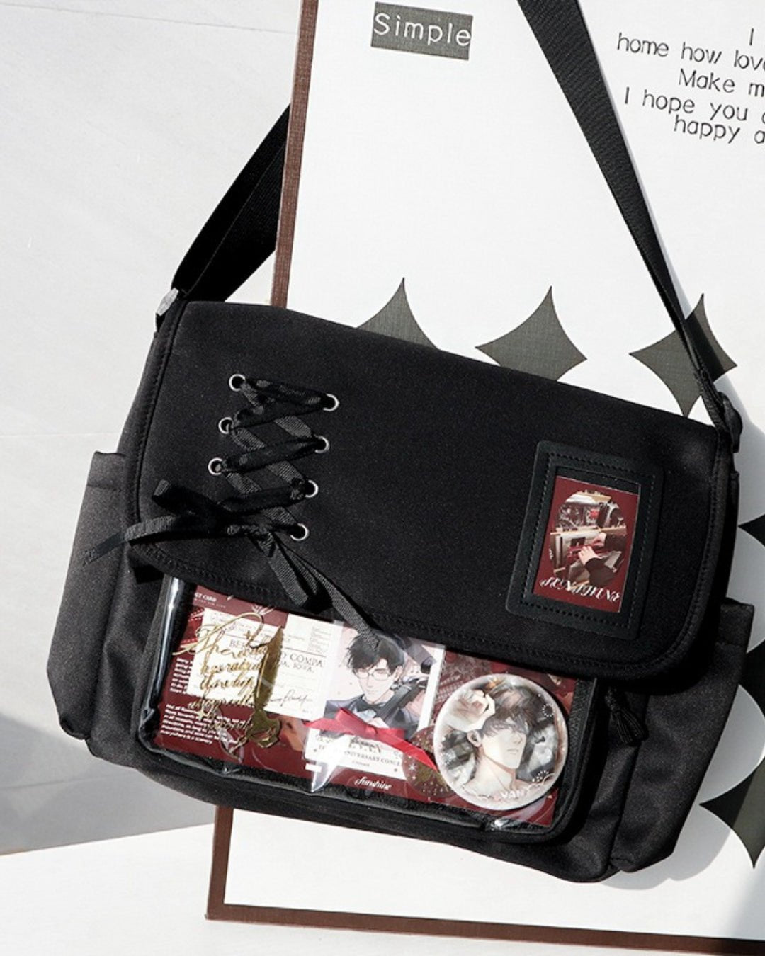 GyaruLab Lace-Up Clear Window Ita Kawaii Bag - GyaruLab