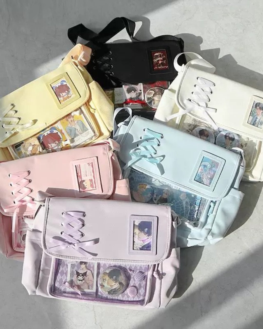 GyaruLab Lace-Up Clear Window Ita Kawaii Bag - GyaruLab