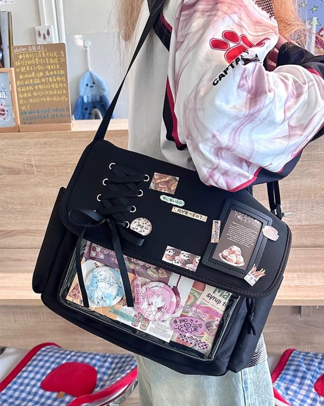 GyaruLab Lace-Up Clear Window Ita Kawaii Bag - GyaruLab