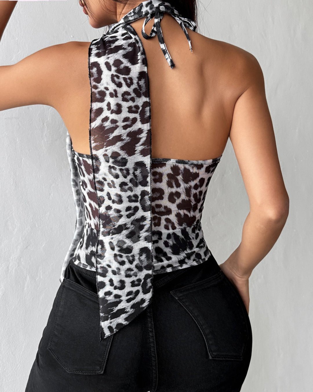 GyaruLab Leopard Halter Corset Cami - GyaruLab