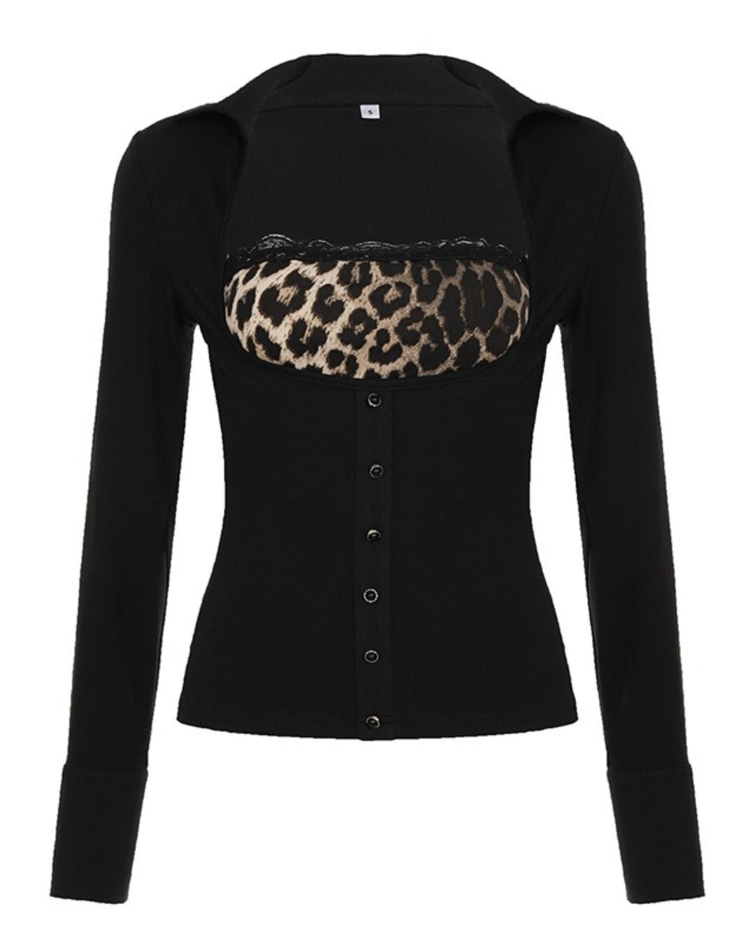 GyaruLab Leopard Lace Panel Top - GyaruLab