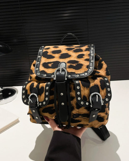 GyaruLab Leopard Large Backpack Rokku Bag - GyaruLab