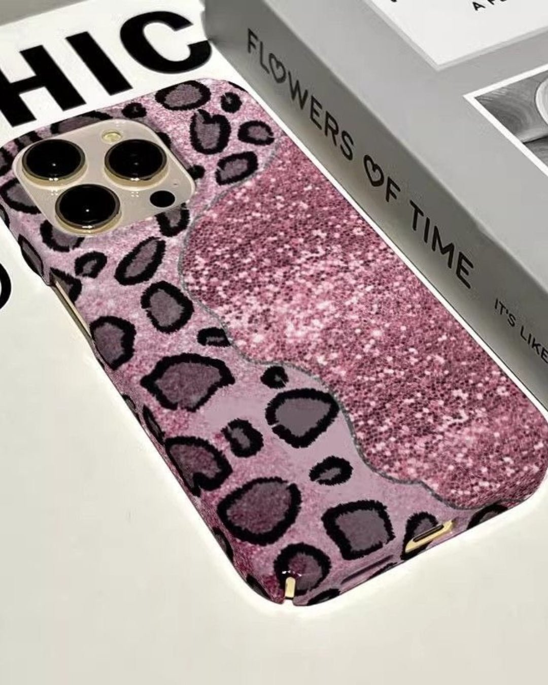 GyaruLab Leopard Pink Glitter Phone Case - GyaruLab