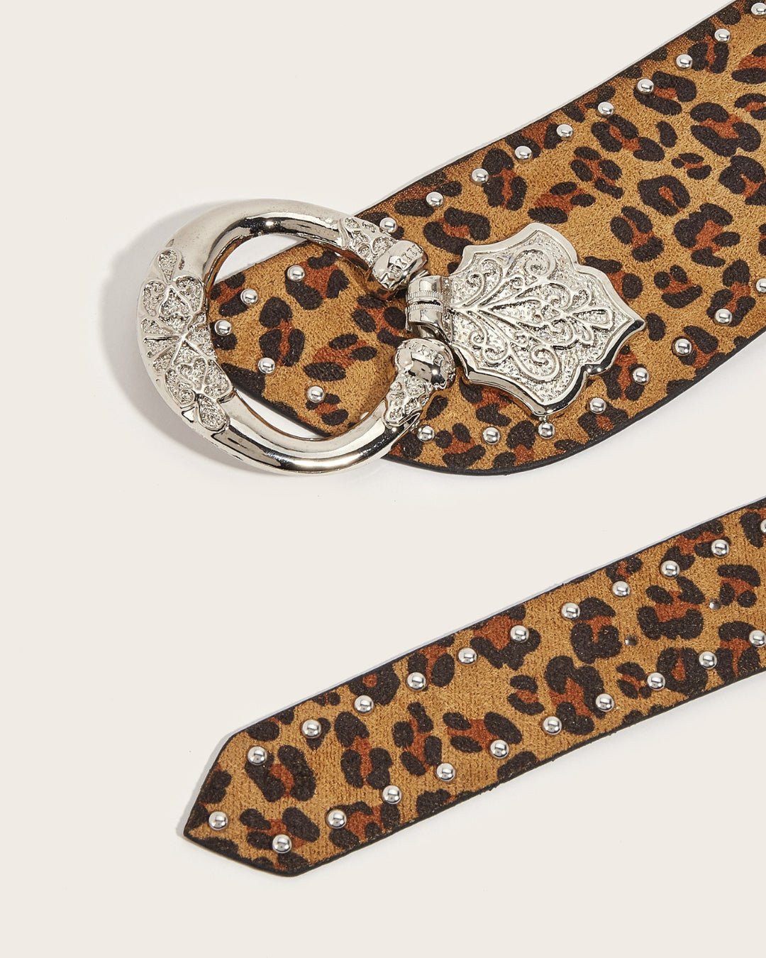 GyaruLab Leopard Studded Wild Statement Waist Belt - GyaruLab