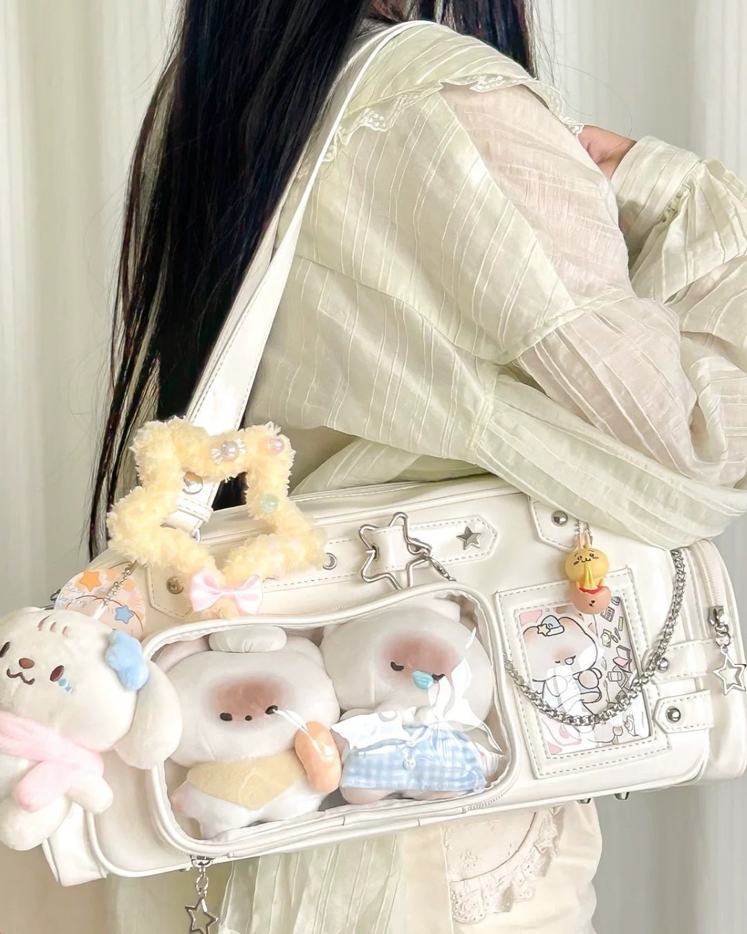 GyaruLab Minimalist Clear Pocket Ita Shoulder Bag - GyaruLab