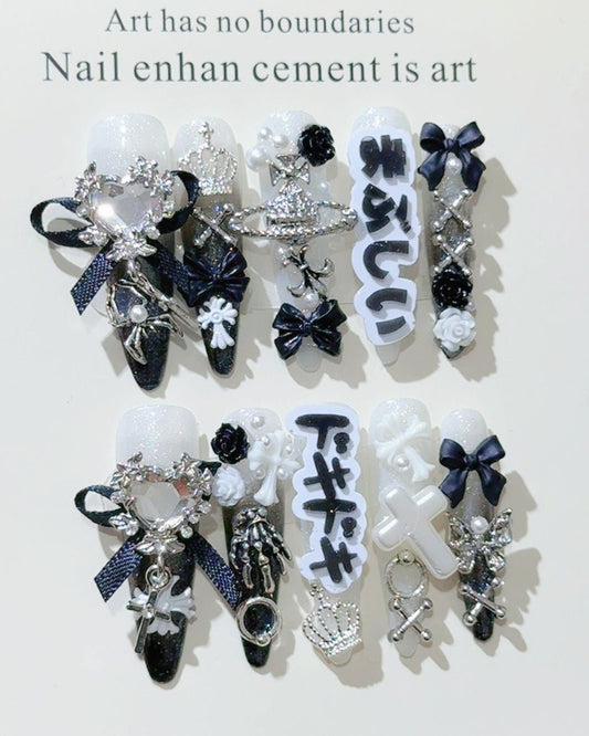 GyaruLab "Mono - Toxic" Jirai Script Nails - GyaruLab