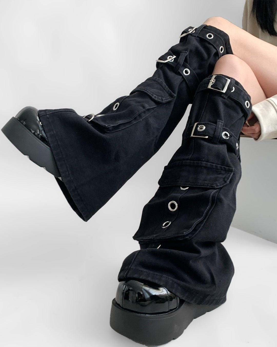 GyaruLab Multi - Buckle Cargo Leg Warmers - GyaruLab