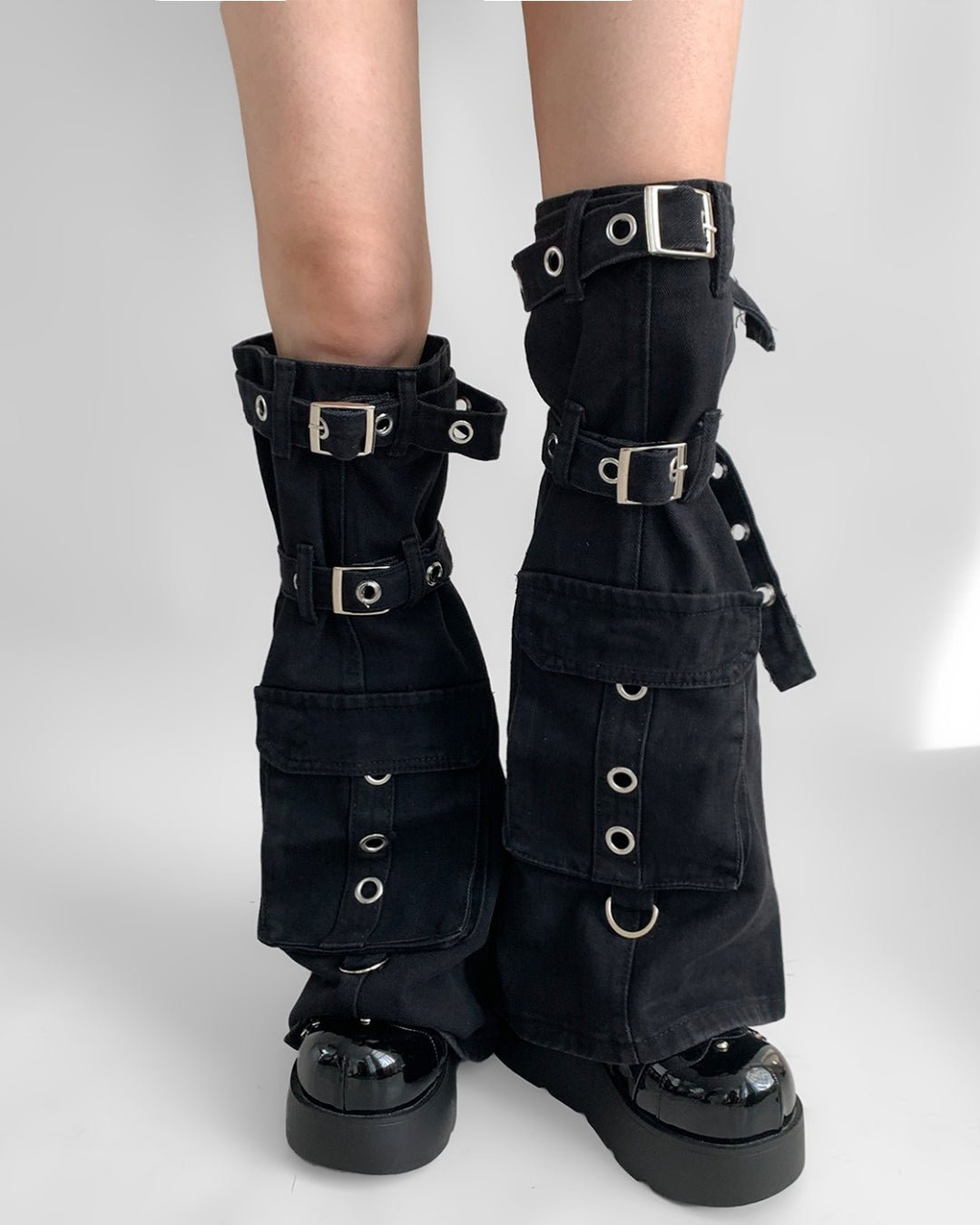 GyaruLab Multi - Buckle Cargo Leg Warmers - GyaruLab
