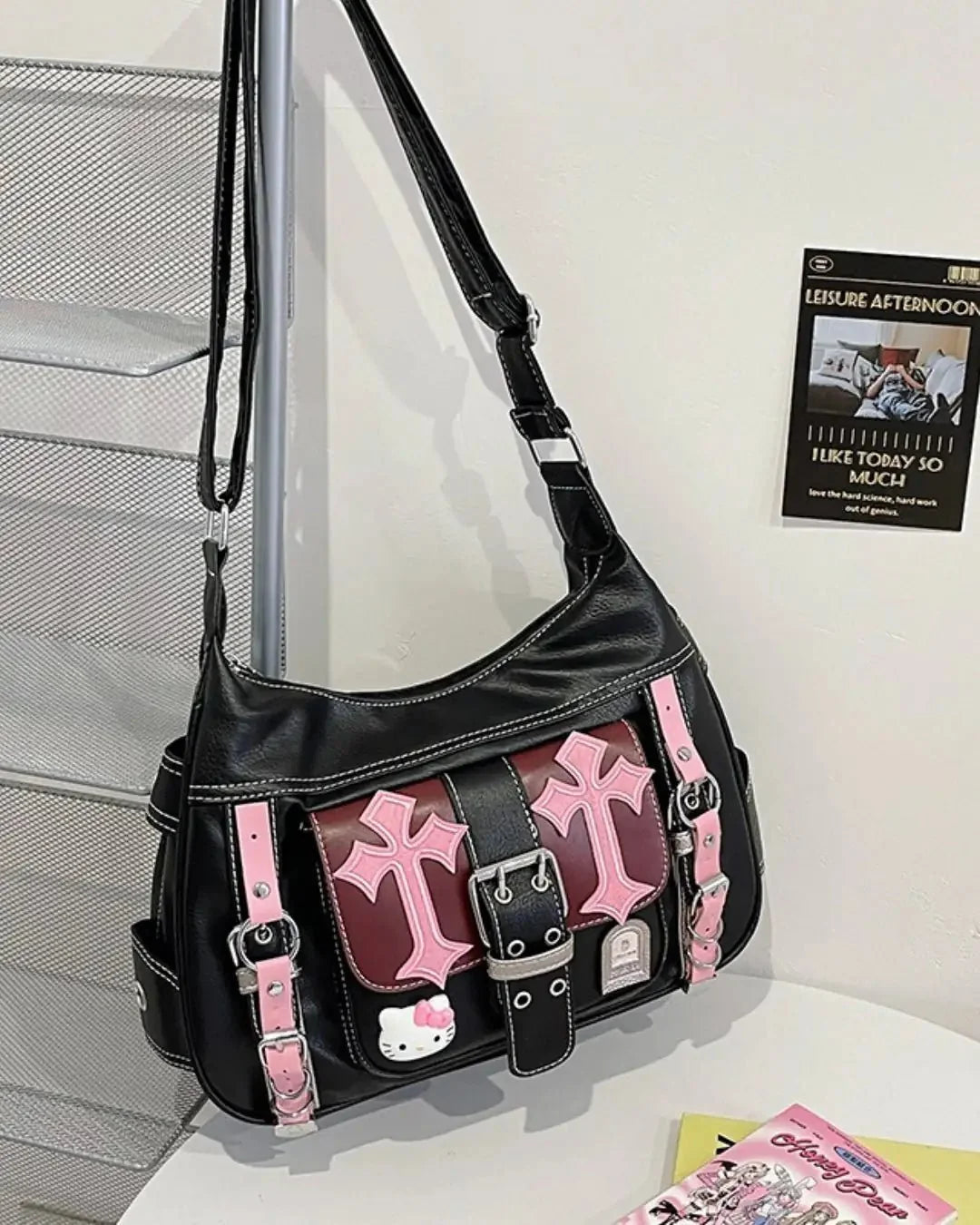 GyaruLab "Obsidian Cross" Hobo Bag - GyaruLab
