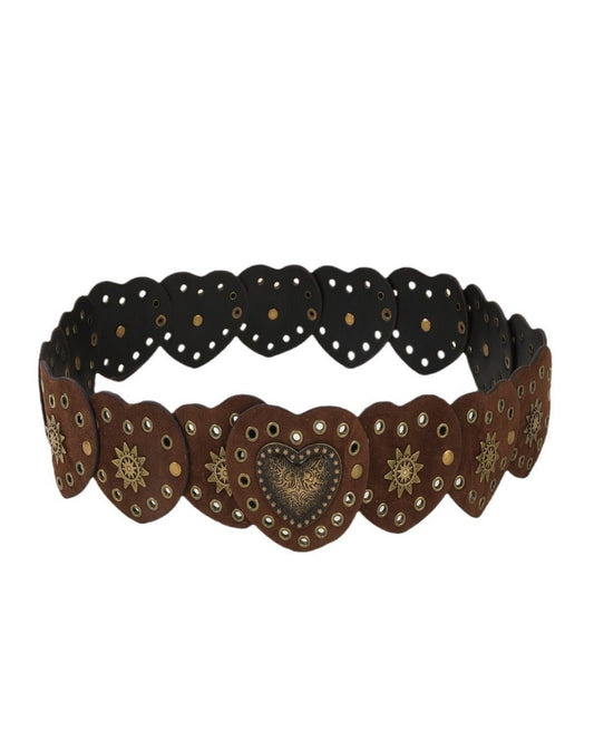 GyaruLab Onee Agejo Vintage Heart Wide Waist Belt - GyaruLab