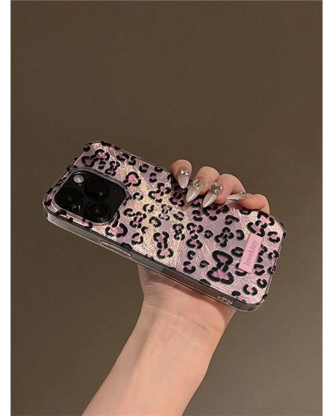 GyaruLab Pink Leopard Bow Phone Case - GyaruLab