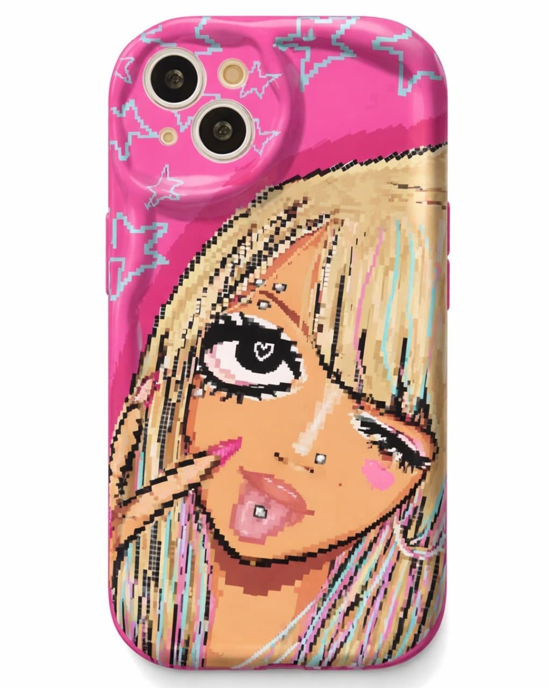 GyaruLab Pixel Art Gyaru Creamy Texture Y2K Phone Case - GyaruLab