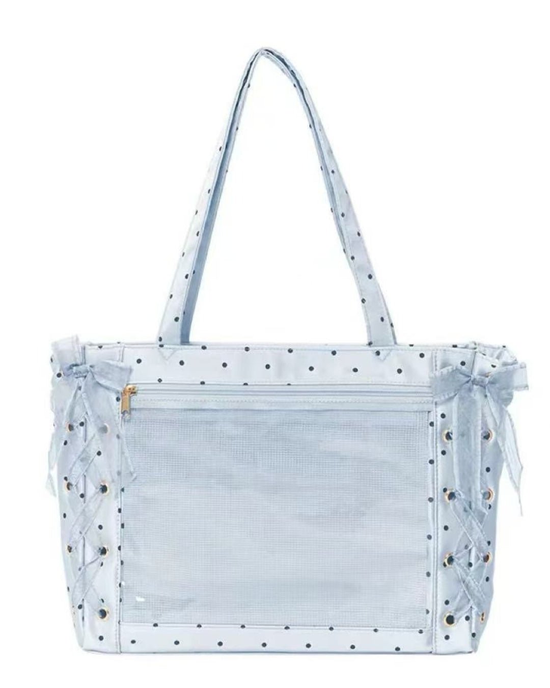 GyaruLab Polka Dot Lace-Up Tote Bag - GyaruLab