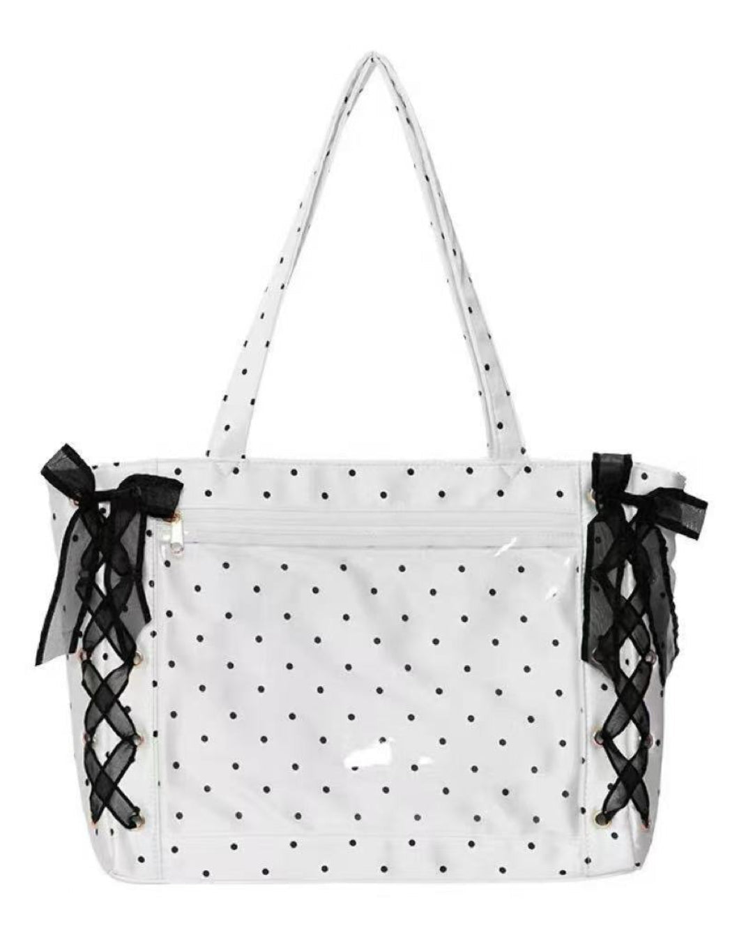 GyaruLab Polka Dot Lace-Up Tote Bag - GyaruLab