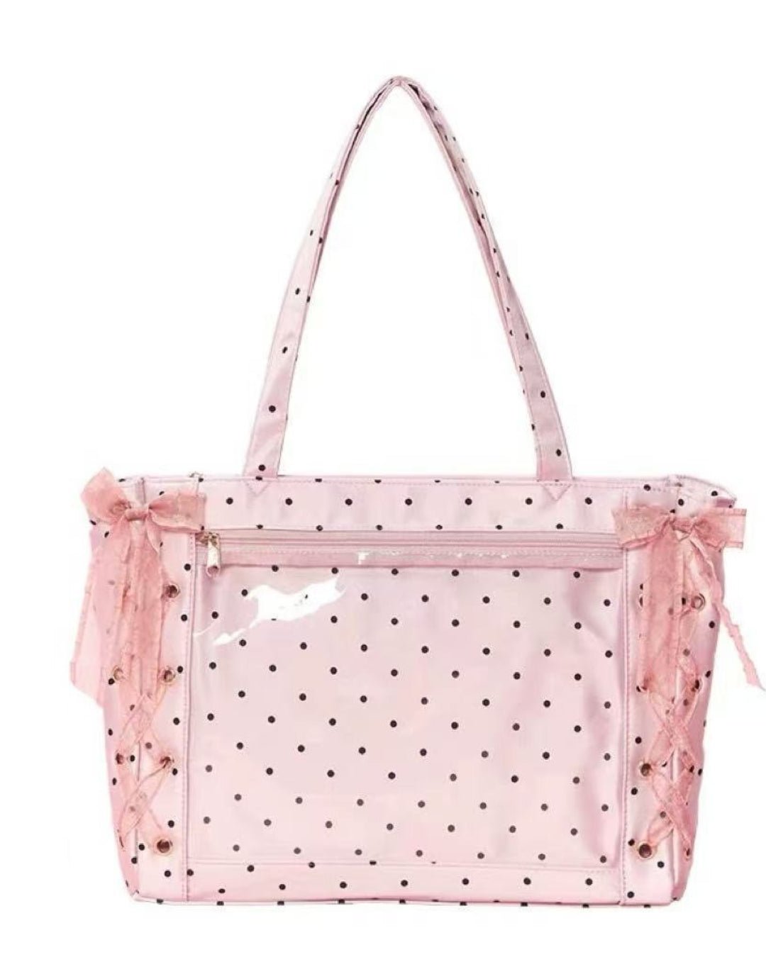 GyaruLab Polka Dot Lace-Up Tote Bag - GyaruLab