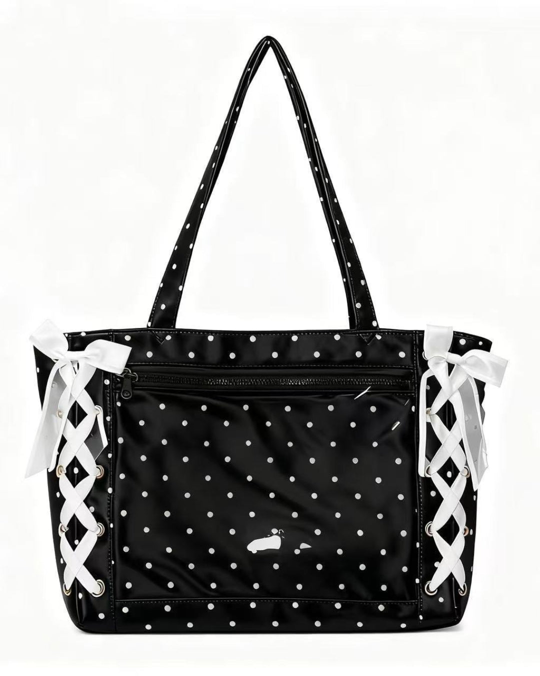 GyaruLab Polka Dot Lace-Up Tote Bag - GyaruLab