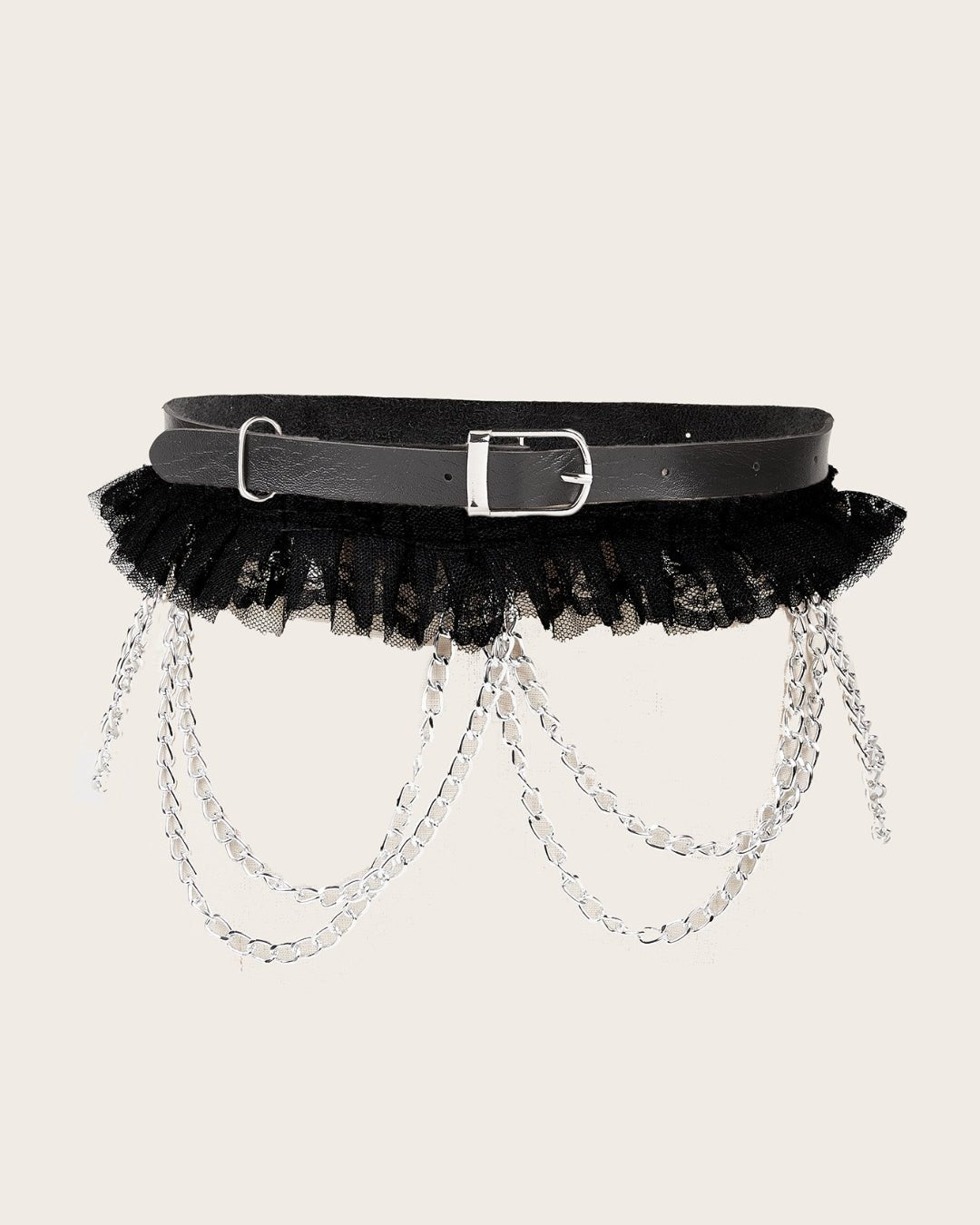 GyaruLab Punk Chain Lace Waist Belt - GyaruLab