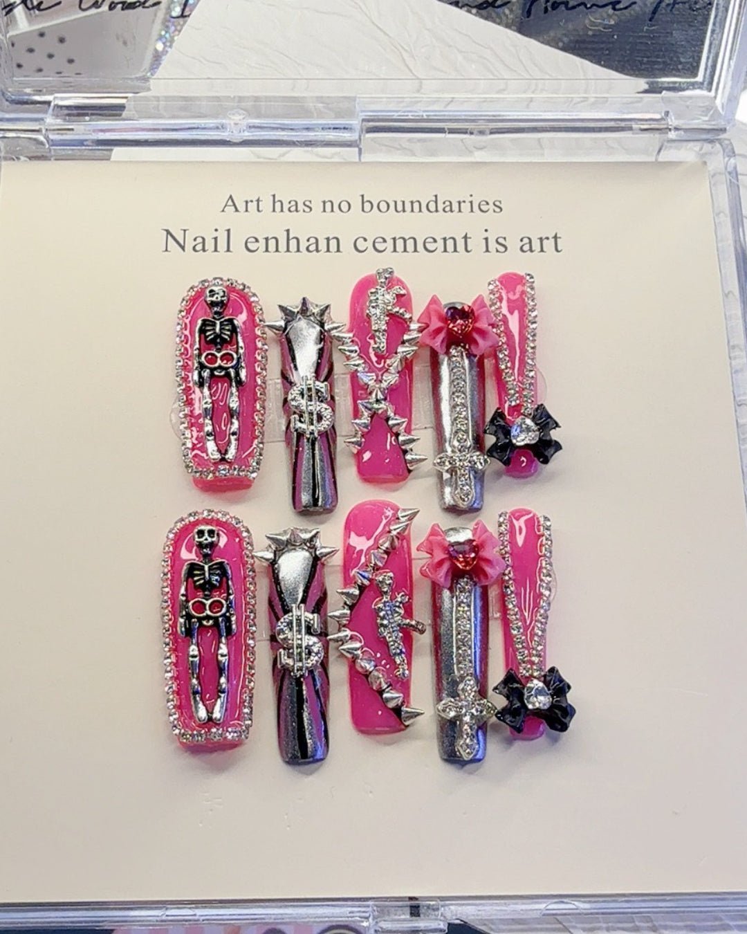 GyaruLab "Punk Skeleton" Chrome Rock Nails - GyaruLab
