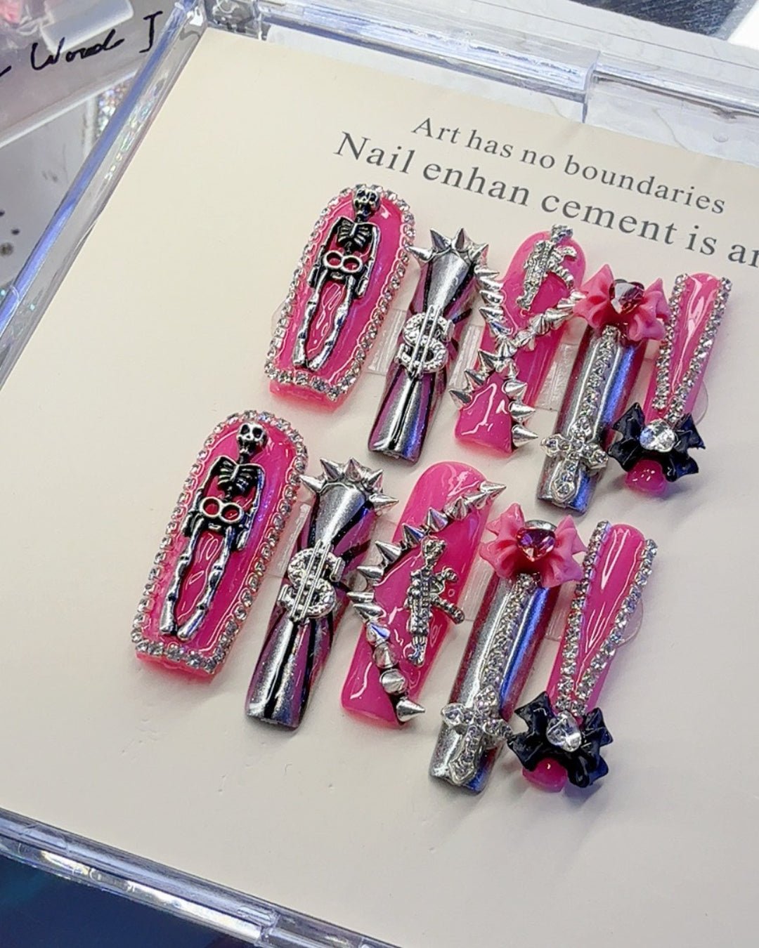 GyaruLab "Punk Skeleton" Chrome Rock Nails - GyaruLab