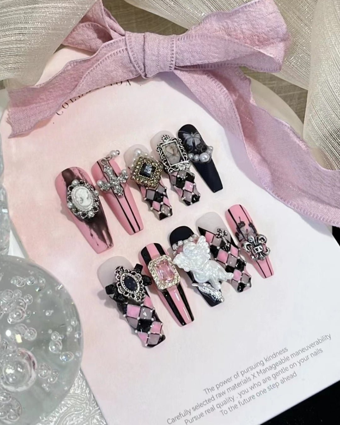 GyaruLab "Requiem" Gothic Angel & Frame Nails - GyaruLab