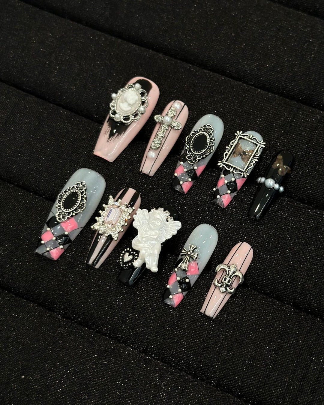 GyaruLab "Requiem" Gothic Angel & Frame Nails - GyaruLab
