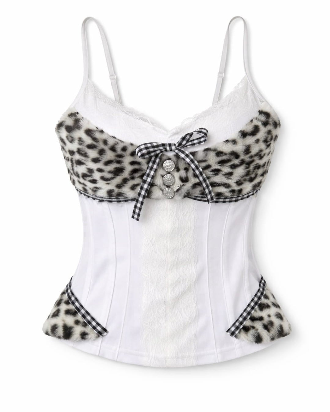 GyaruLab Retro Shibuya Leopard & Bow Print Camisole - GyaruLab