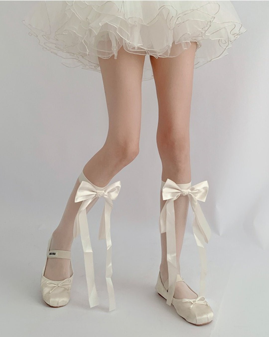 GyaruLab Ribbon Bow Knee Socks - GyaruLab