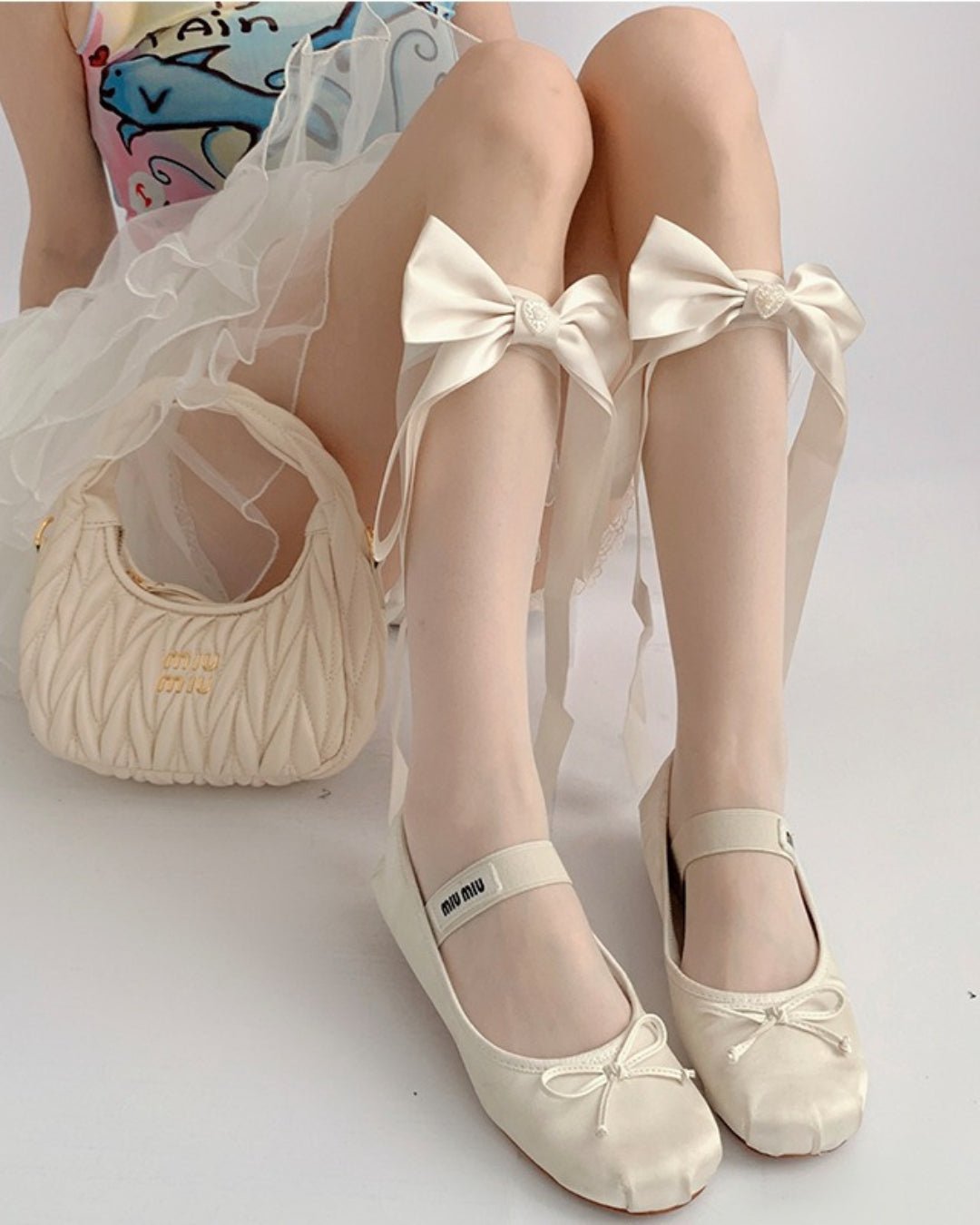GyaruLab Ribbon Bow Knee Socks - GyaruLab