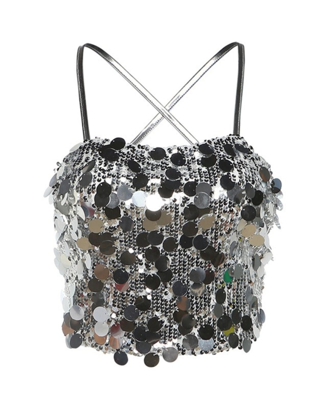 GyaruLab Sequin Backless Tie Y2K Top - GyaruLab