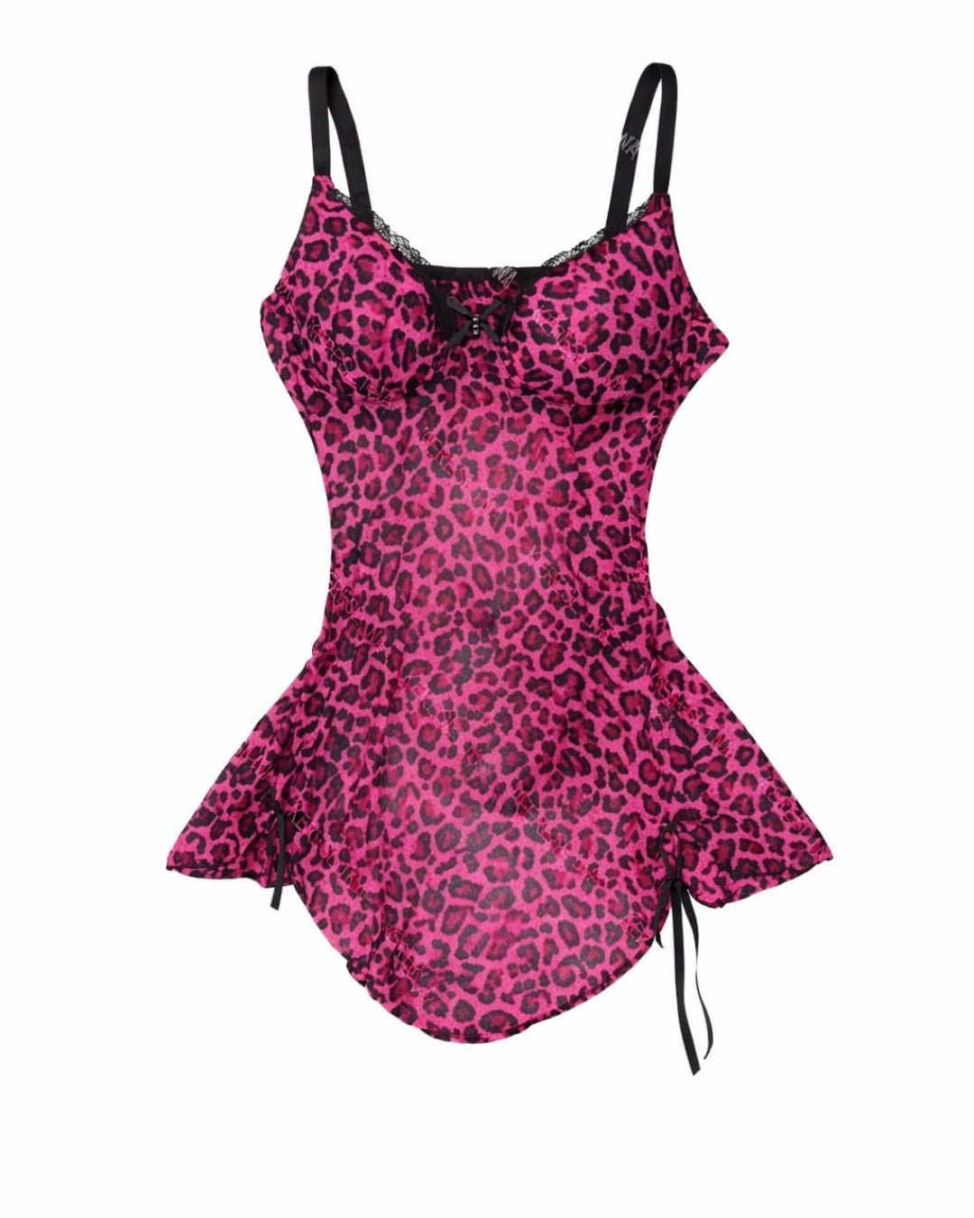 GyaruLab Sexy Lace Stitching Top Gothic Leopard Mesh Cami - GyaruLab