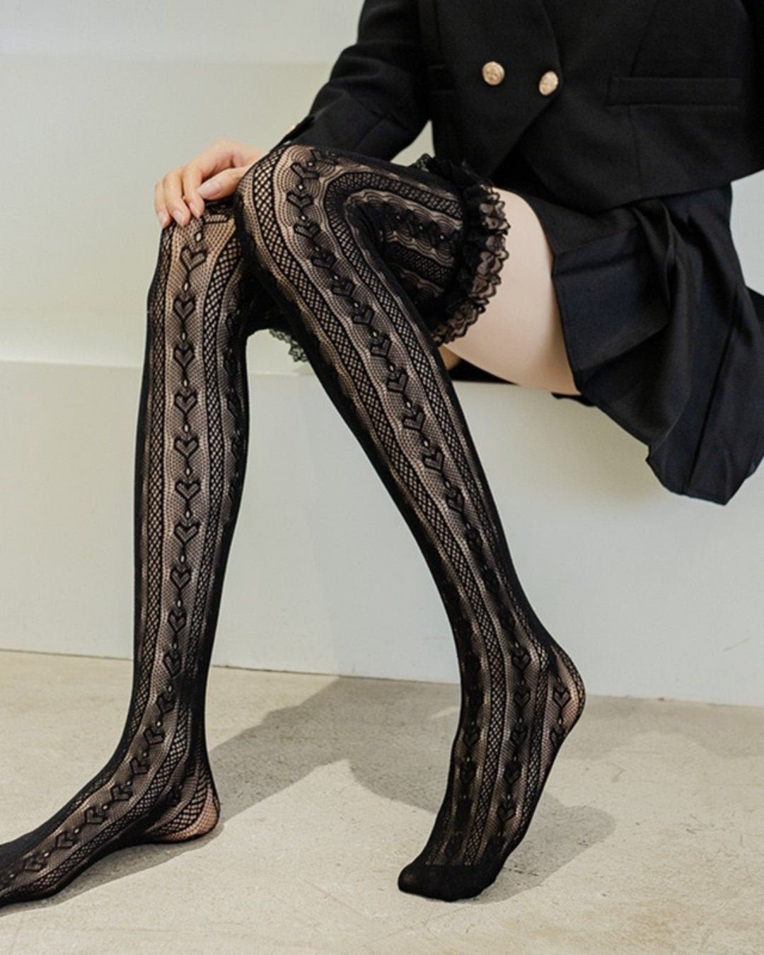 GyaruLab Sheer Lace Knee High Socks - GyaruLab