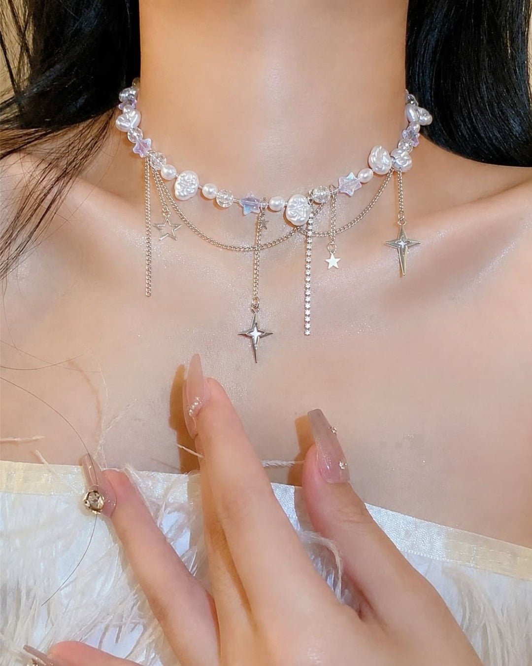 GyaruLab Star Pearl Y2K Fairy Waist Jewelry Neck - GyaruLab
