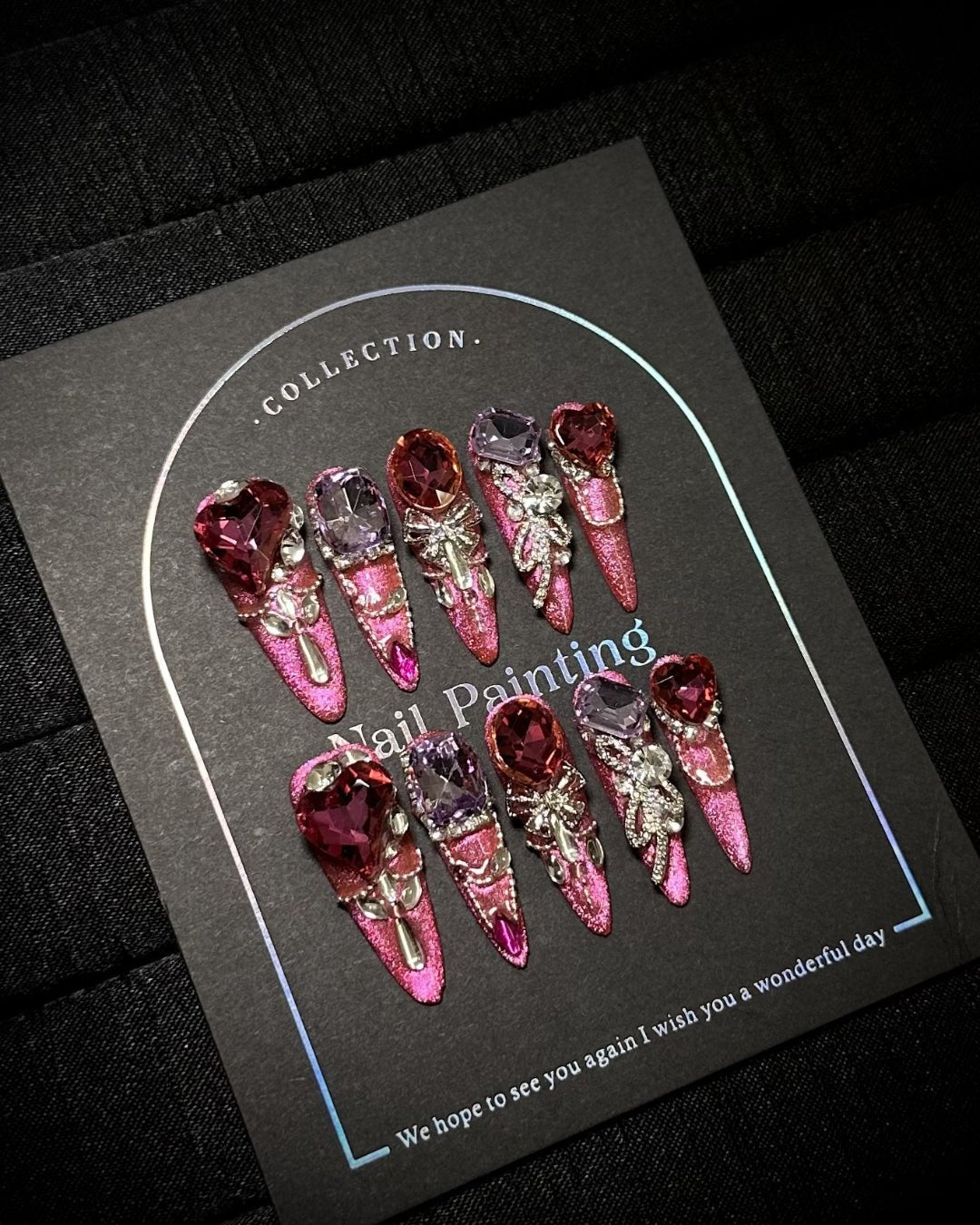 GyaruLab "Stellar Heart" Cat - Eye Agejo Nails - GyaruLab