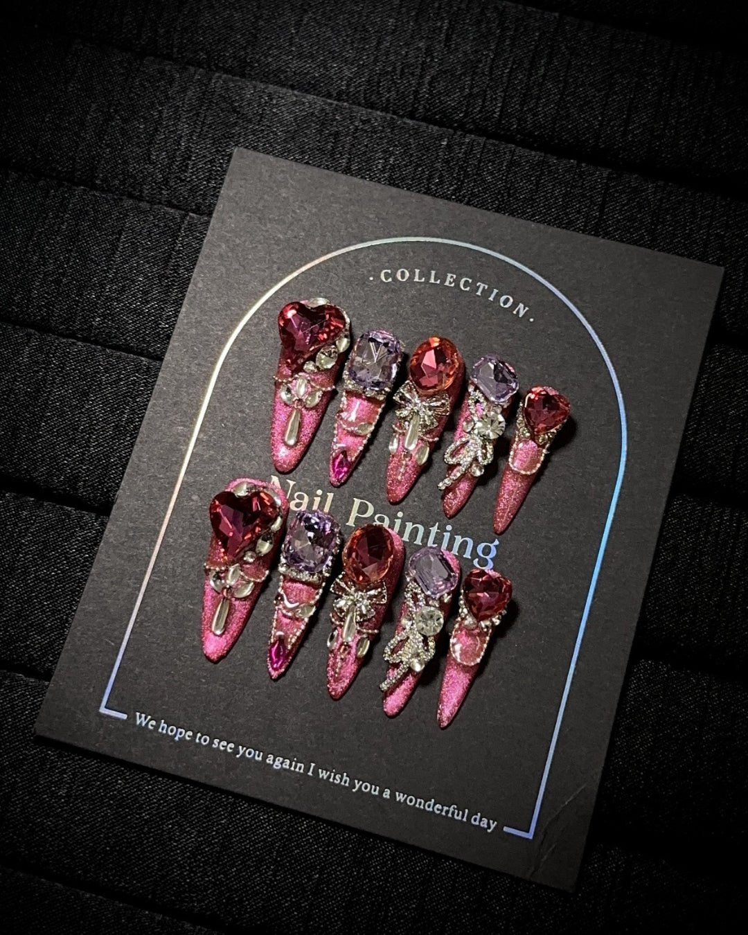GyaruLab "Stellar Heart" Cat - Eye Agejo Nails - GyaruLab