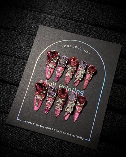 GyaruLab "Stellar Heart" Cat - Eye Agejo Nails - GyaruLab