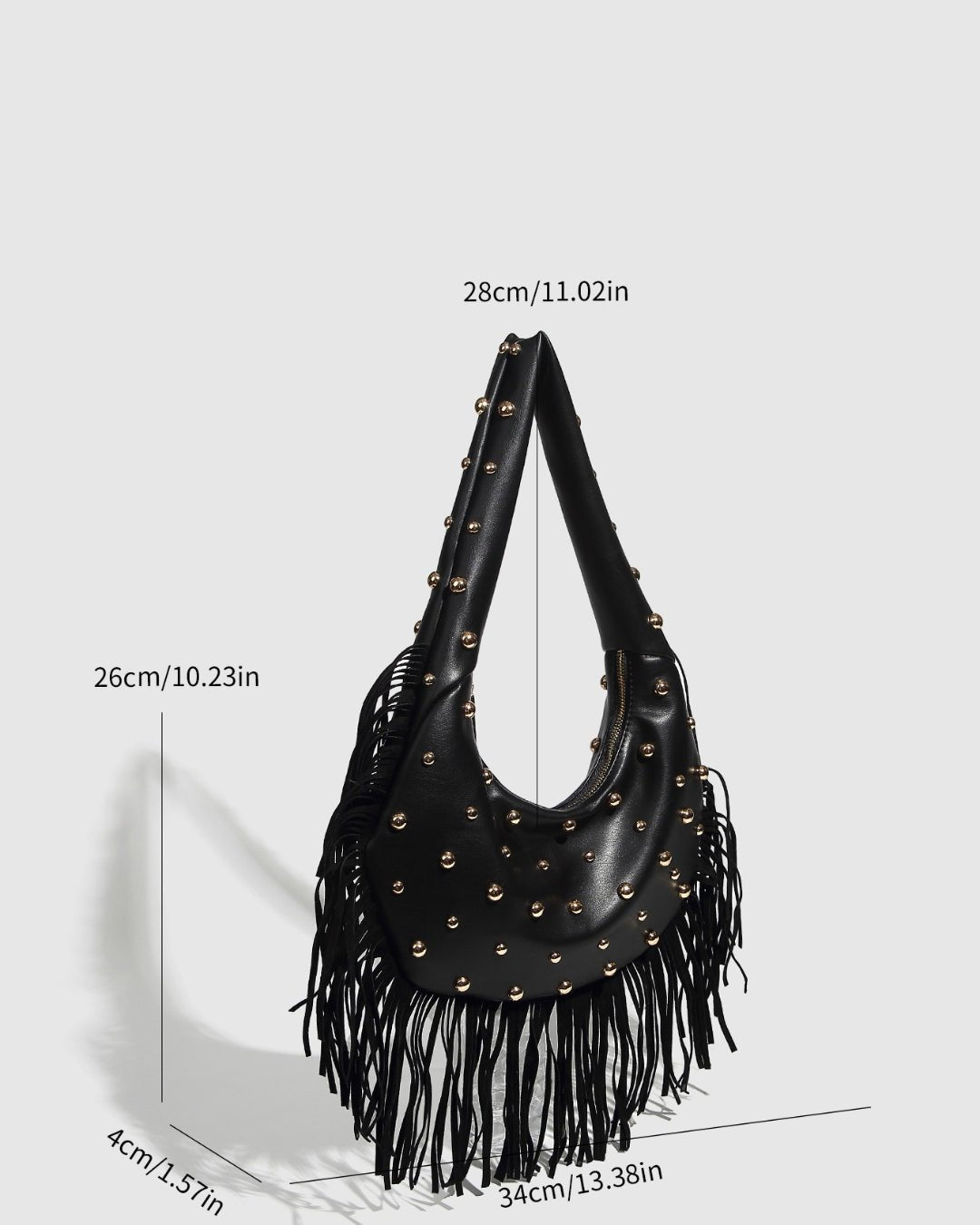 GyaruLab Studded Fringe Shoulder Bag - GyaruLab