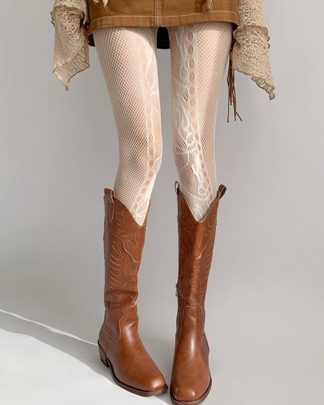 GyaruLab Vertical Cutout Fishnet Tights – Y2K Gyaru - GyaruLab