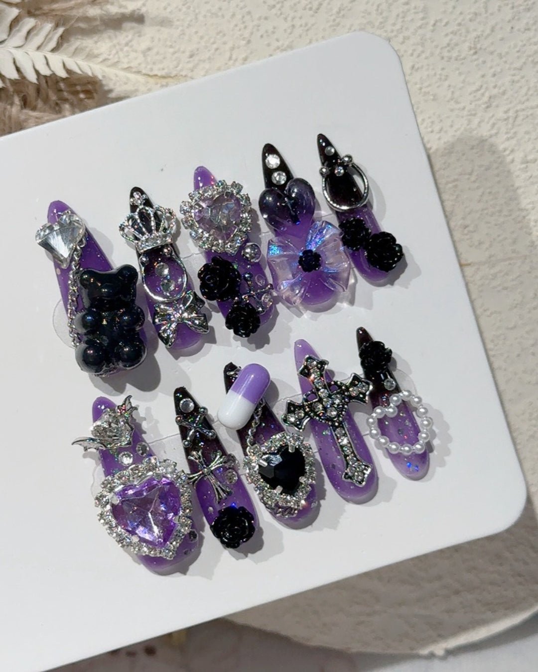 GyaruLab "Violet Venom" 3D Gothic Pill Nails - GyaruLab