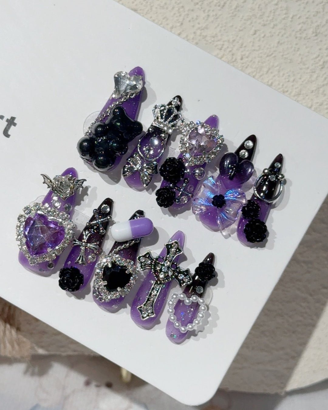 GyaruLab "Violet Venom" 3D Gothic Pill Nails - GyaruLab