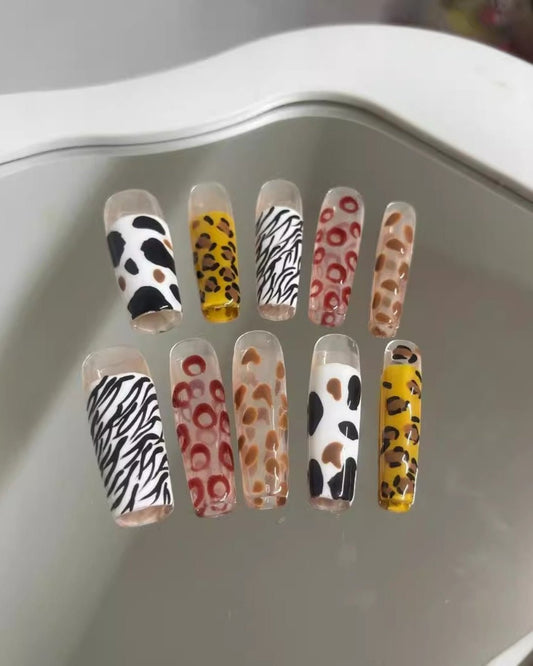 GyaruLab "Wild Origin" Animal Print Mashup Nails - GyaruLab
