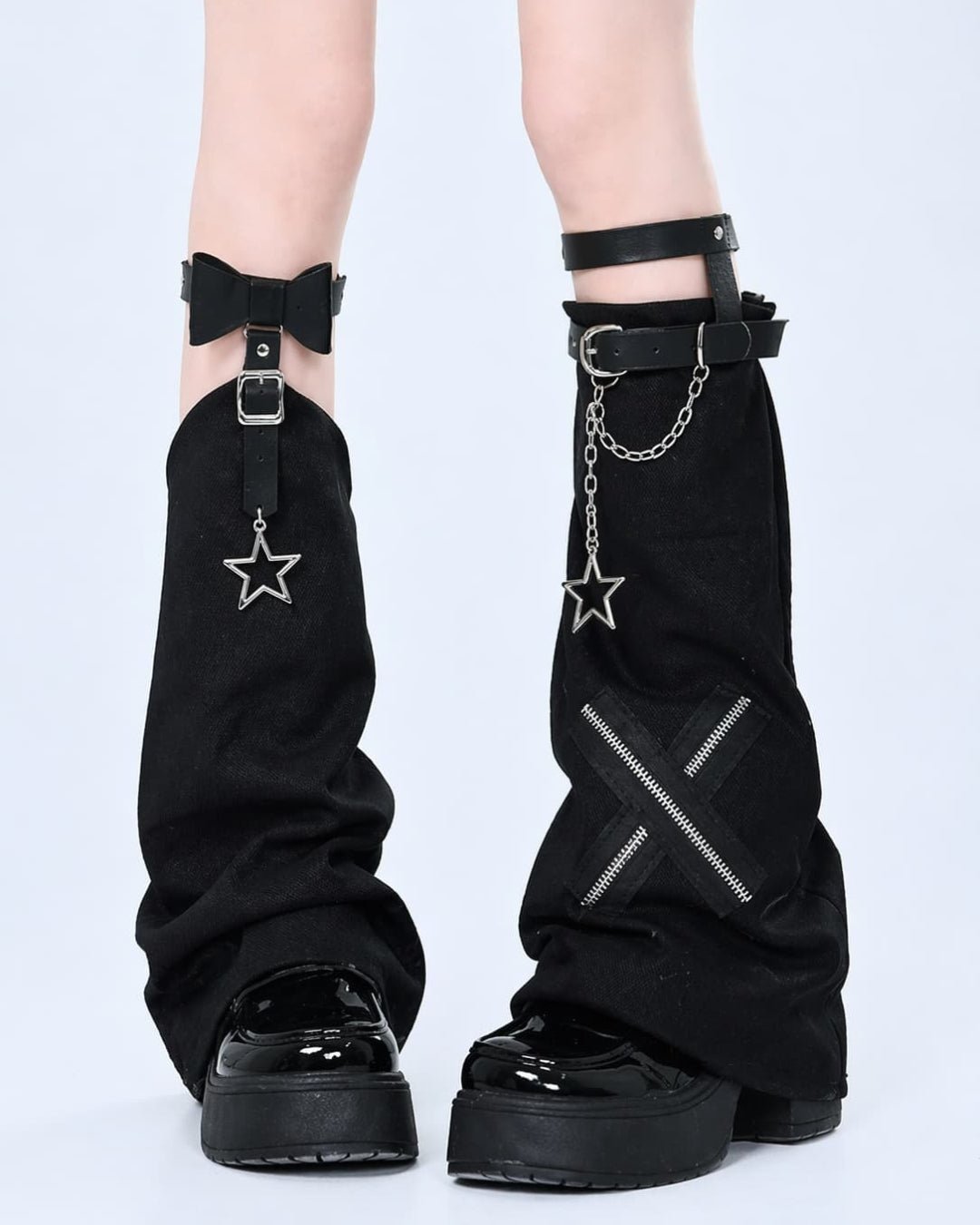 Gyarulab Y2K Bow Star Chain Leg Warmers - GyaruLab
