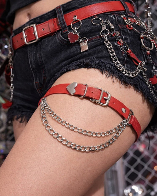 GyaruLab Y2K Chain Garter Leg Strap - GyaruLab