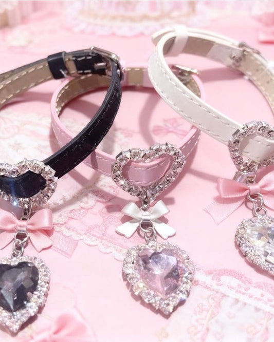 GyaruLab Y2K Coquette Butterfly Heart Rhinestone Choker - GyaruLab