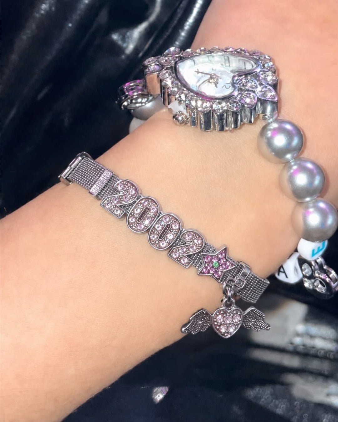 GyaruLab Y2K Rhinestone 2002 Star Charm Bracelet - GyaruLab
